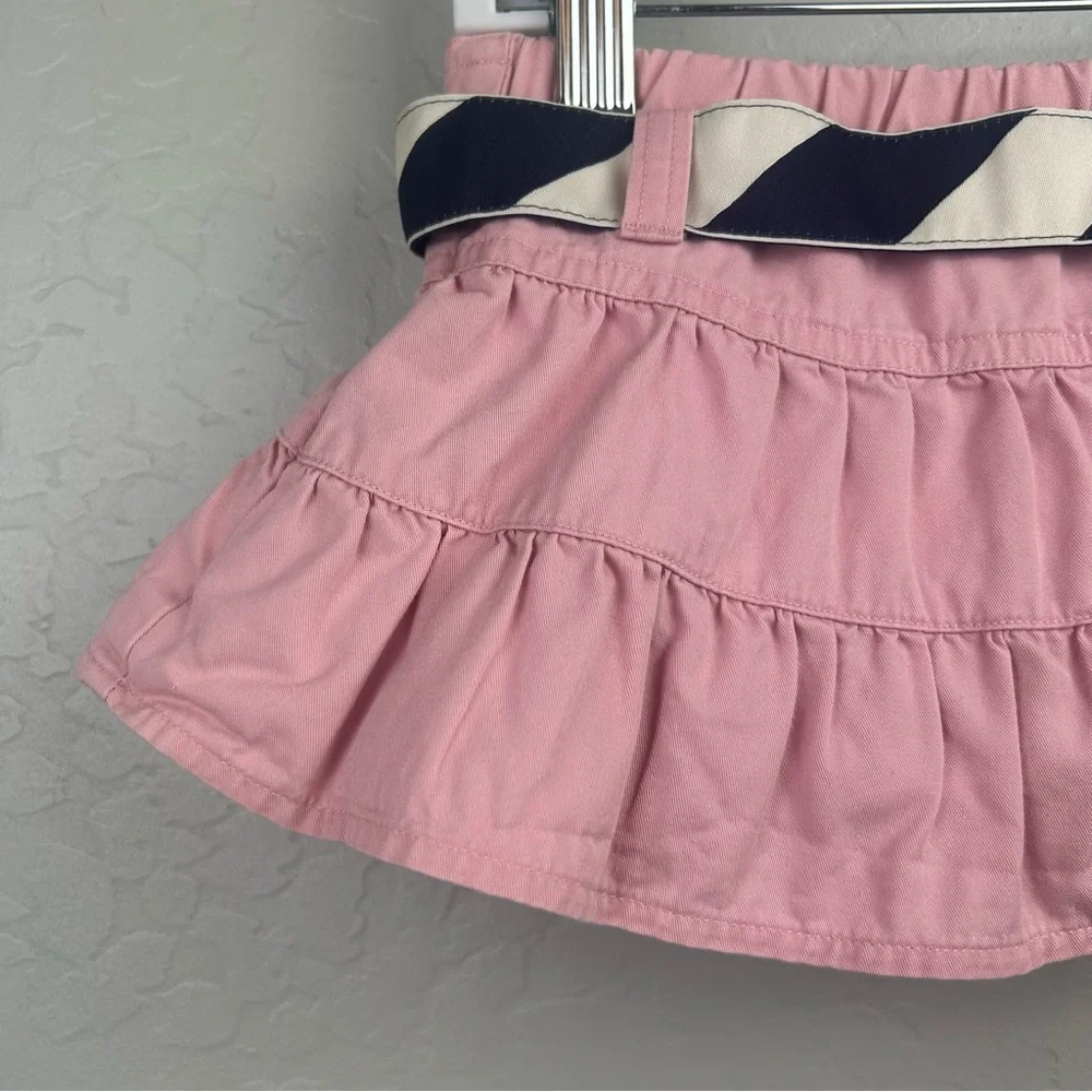 Ralph Lauren pink ruffle tiered skirt with embroidered dog belt size 12 months